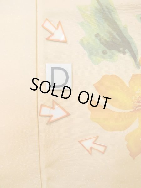 画像18: M0328P  付下げ 女性用着物  シルク（正絹） 淡い 薄い 橙色, 花 【中古】 【USED】 【リサイクル】 ★★☆☆☆ (18)