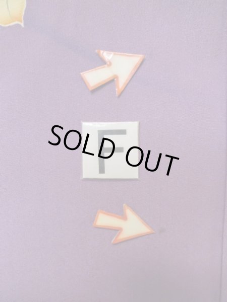 画像20: M0328Q  訪問着 女性用着物  シルク（正絹）   紫色, 花 【中古】 【USED】 【リサイクル】 ★★☆☆☆ (20)