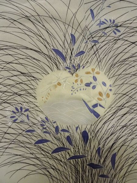 画像9: M0328R  訪問着 女性用着物  シルク(正絹)  茶色み 灰色, 花 【中古】 【USED】 【リサイクル】 ★★☆☆☆ (9)