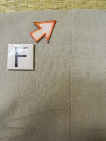 画像21: M0328R  訪問着 女性用着物  シルク(正絹)  茶色み 灰色, 花 【中古】 【USED】 【リサイクル】 ★★☆☆☆ (21)