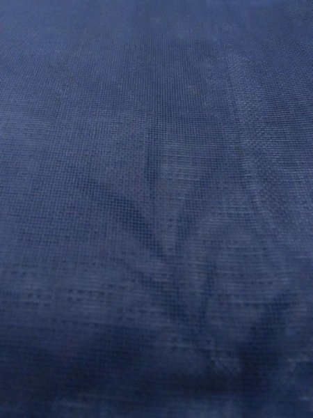 画像12: M0328T  夏物 女性用着物 表:紗、裏:絽、紗袷、とんぼ柄 シルク(正絹)   紺, ききょう 【中古】 【USED】 【リサイクル】 ★★☆☆☆ (12)