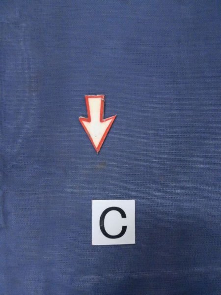 画像29: M0328T  夏物 女性用着物 表:紗、裏:絽、紗袷、とんぼ柄 シルク(正絹)   紺, ききょう 【中古】 【USED】 【リサイクル】 ★★☆☆☆ (29)