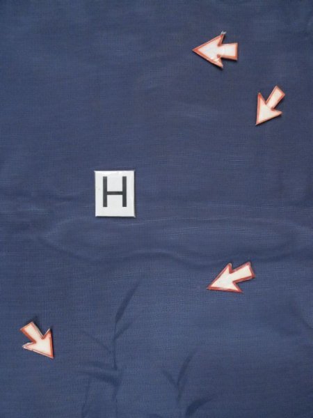 画像34: M0328T  夏物 女性用着物 表:紗、裏:絽、紗袷、とんぼ柄 シルク(正絹)   紺, ききょう 【中古】 【USED】 【リサイクル】 ★★☆☆☆ (34)