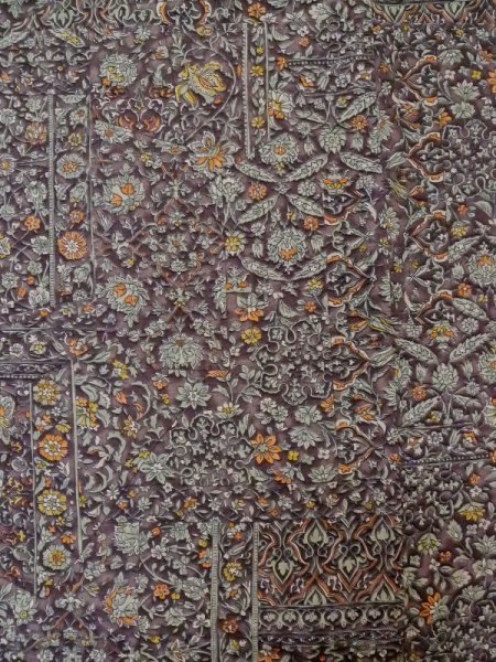 画像5: M0328V  小紋 女性用着物  シルク(正絹) 淡い 薄い 緑色, 更紗 灰色がかった【中古】 【USED】 【リサイクル】 ★★★★☆ (5)