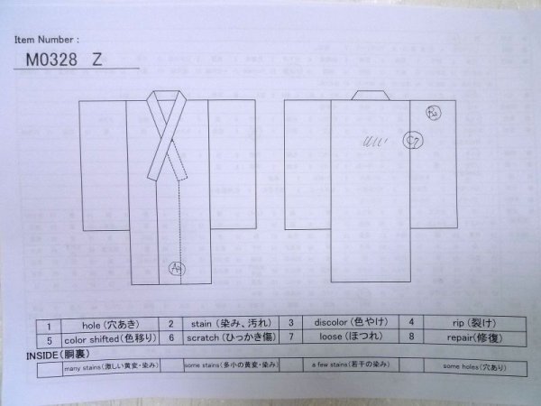 画像11: M0328Z  大島紬 女性用着物  シルク(正絹)   紺, 十字 【中古】 【USED】 【リサイクル】 ★☆☆☆☆ (11)