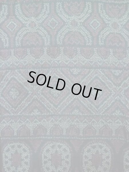 画像3: M0329A  紬 女性用着物  シルク(正絹)   紺, 幾何学模様 【中古】 【USED】 【リサイクル】 ★★☆☆☆ (3)