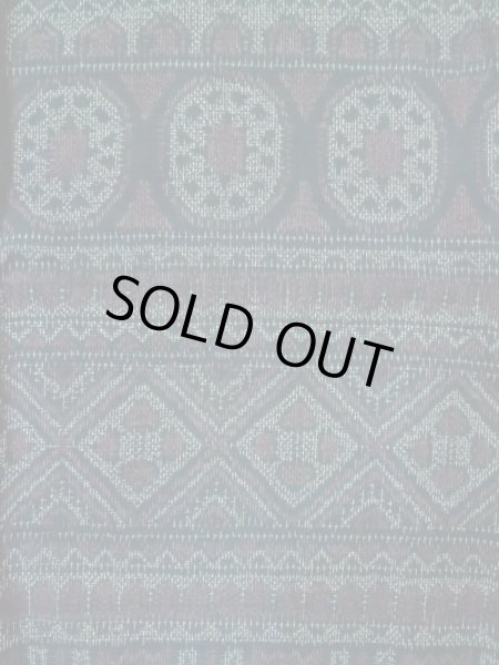 画像4: M0329A  紬 女性用着物  シルク(正絹)   紺, 幾何学模様 【中古】 【USED】 【リサイクル】 ★★☆☆☆ (4)