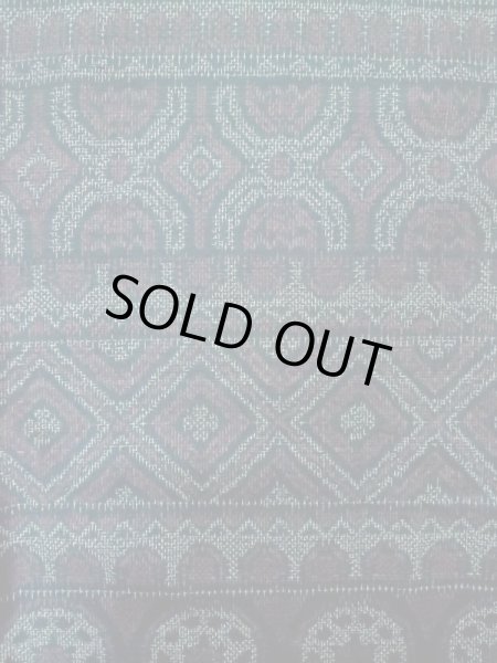 画像5: M0329A  紬 女性用着物  シルク(正絹)   紺, 幾何学模様 【中古】 【USED】 【リサイクル】 ★★☆☆☆ (5)