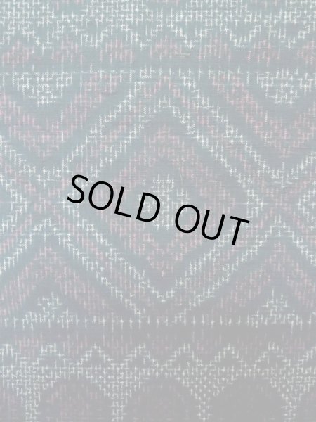 画像6: M0329A  紬 女性用着物  シルク(正絹)   紺, 幾何学模様 【中古】 【USED】 【リサイクル】 ★★☆☆☆ (6)