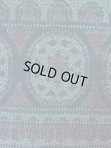 画像7: M0329A  紬 女性用着物  シルク(正絹)   紺, 幾何学模様 【中古】 【USED】 【リサイクル】 ★★☆☆☆ (7)