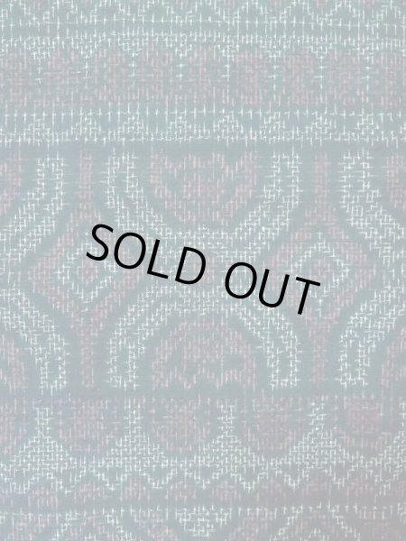 画像8: M0329A  紬 女性用着物  シルク(正絹)   紺, 幾何学模様 【中古】 【USED】 【リサイクル】 ★★☆☆☆ (8)