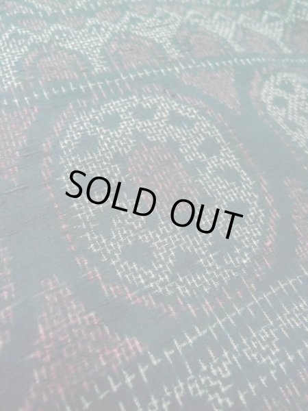 画像10: M0329A  紬 女性用着物  シルク(正絹)   紺, 幾何学模様 【中古】 【USED】 【リサイクル】 ★★☆☆☆ (10)