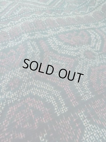 画像11: M0329A  紬 女性用着物  シルク(正絹)   紺, 幾何学模様 【中古】 【USED】 【リサイクル】 ★★☆☆☆ (11)