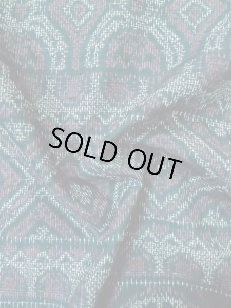 画像13: M0329A  紬 女性用着物  シルク(正絹)   紺, 幾何学模様 【中古】 【USED】 【リサイクル】 ★★☆☆☆ (13)