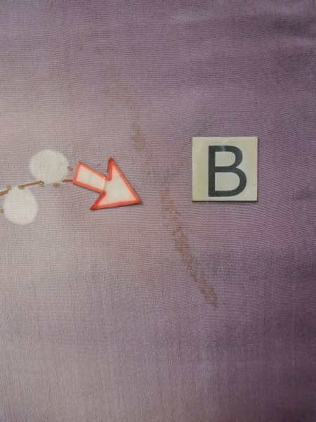 画像19: M0329B  子供用 女性用着物  シルク(正絹)   藤色, ぼたん 【中古】 【USED】 【リサイクル】 ★☆☆☆☆ (19)