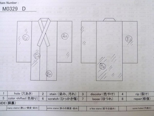 画像12: M0329D  羽織 女性用着物  シルク(正絹)   アイボリー, 花 【中古】 【USED】 【リサイクル】 ★★☆☆☆ (12)