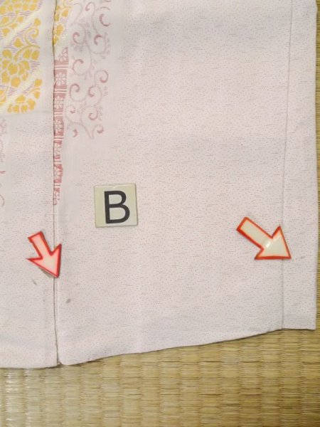 画像14: M0329D  羽織 女性用着物  シルク(正絹)   アイボリー, 花 【中古】 【USED】 【リサイクル】 ★★☆☆☆ (14)