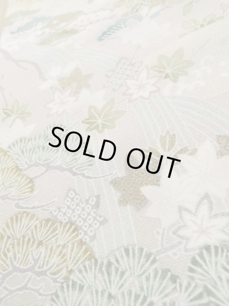 画像11: M0330B  付下げ 女性用着物  シルク(正絹)   ベージュ, ぼたん 【中古】 【USED】 【リサイクル】 ★★★☆☆ (11)