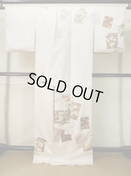 画像2: M0330C  付下げ 女性用着物  シルク(正絹)  淡い 桃色, 桜 【中古】 【USED】 【リサイクル】 ★★★☆☆ (2)