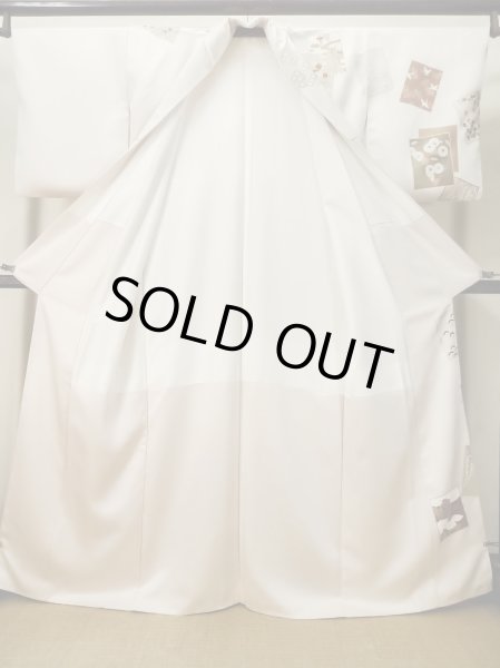 画像3: M0330C  付下げ 女性用着物  シルク(正絹)  淡い 桃色, 桜 【中古】 【USED】 【リサイクル】 ★★★☆☆ (3)