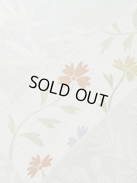 画像7: M0330D  付下げ 女性用着物 撫子柄 シルク(正絹) 淡い 灰色がかった 水色, 花 【中古】 【USED】 【リサイクル】 ★★★☆☆ (7)