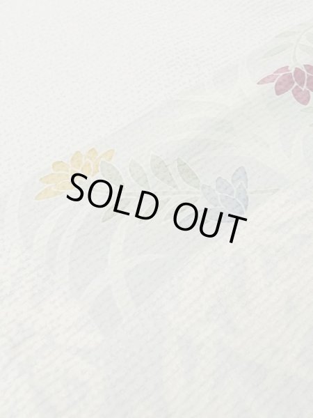 画像11: M0330D  付下げ 女性用着物 撫子柄 シルク(正絹) 淡い 灰色がかった 水色, 花 【中古】 【USED】 【リサイクル】 ★★★☆☆ (11)