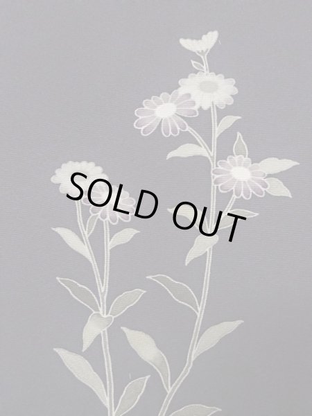 画像7: M0330F  付下げ 女性用着物  シルク(正絹) 深い 青み 紫色, ぼたん 【中古】 【USED】 【リサイクル】 ★★★☆☆ (7)