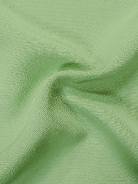 画像12: M0330J  付下げ 女性用着物  シルク(正絹)  薄い 緑色, 花 【中古】 【USED】 【リサイクル】 ★★☆☆☆ (12)