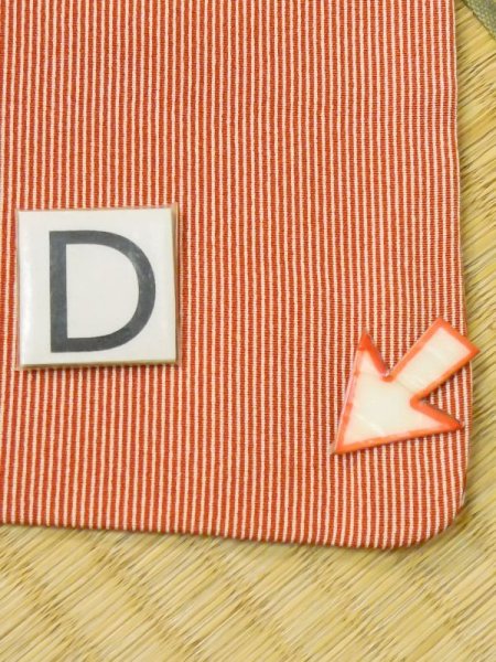 画像14: M0330P  江戸小紋 女性用着物  シルク(正絹)   赤色, 縞 【中古】 【USED】 【リサイクル】 ★★★☆☆ (14)