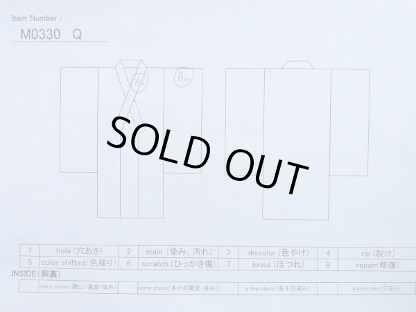 画像10: M0330Q  小紋 女性用着物  シルク(正絹)   紺, 菊 【中古】 【USED】 【リサイクル】 ★★★☆☆ (10)