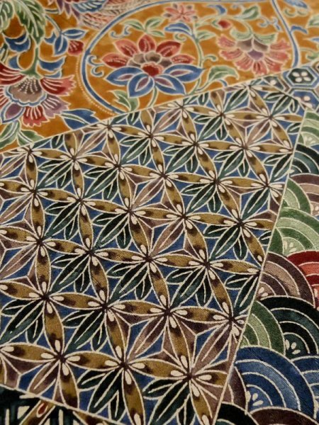 画像9: M0330S  小紋 女性用着物  シルク(正絹) 淡い 深い 山吹, 花 【中古】 【USED】 【リサイクル】 ★★★★☆ (9)