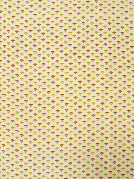 画像3: M0330T  小紋 女性用着物  シルク(正絹)   アイボリー, 扇 【中古】 【USED】 【リサイクル】 ★★☆☆☆ (3)