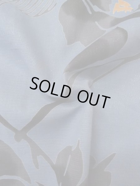 画像11: M0331D  浴衣（日本製） 女性用着物  綿 深い 灰色がかった 青, 椿 【中古】 【USED】 【リサイクル】 ★★★☆☆ (11)