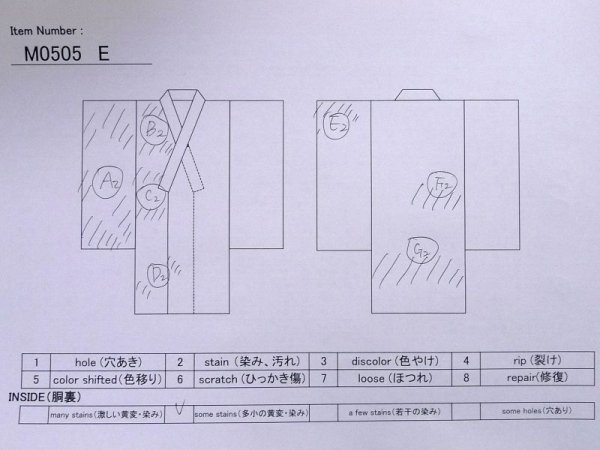画像12: M0505E  子供用 男性用着物  シルク(正絹) 深い 灰色がかった 青, 抽象的模様 【中古】 【USED】 【リサイクル】 ★★☆☆☆ (12)