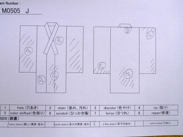 画像9: M0505J  子供用 男性用着物  シルク(正絹)   白,  【中古】 【USED】 【リサイクル】 ★★☆☆☆ (9)