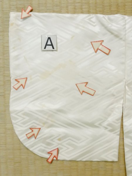 画像10: M0505J  子供用 男性用着物  シルク(正絹)   白,  【中古】 【USED】 【リサイクル】 ★★☆☆☆ (10)