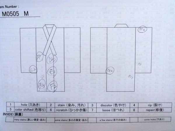 画像8: M0505M  子供用 男性用着物  シルク(正絹)   アイボリー,  【中古】 【USED】 【リサイクル】 ★★☆☆☆ (8)