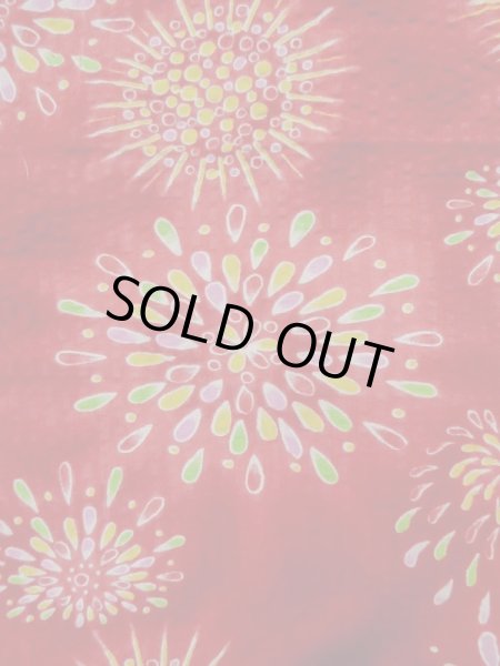 画像5: M0505P  子供用 女性用着物 花火柄 綿   赤色,  【中古】 【USED】 【リサイクル】 ★☆☆☆☆ (5)