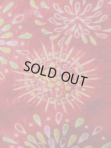 画像7: M0505P  子供用 女性用着物 花火柄 綿   赤色,  【中古】 【USED】 【リサイクル】 ★☆☆☆☆ (7)