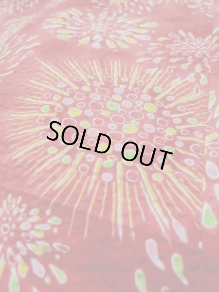 画像9: M0505P  子供用 女性用着物 花火柄 綿   赤色,  【中古】 【USED】 【リサイクル】 ★☆☆☆☆ (9)