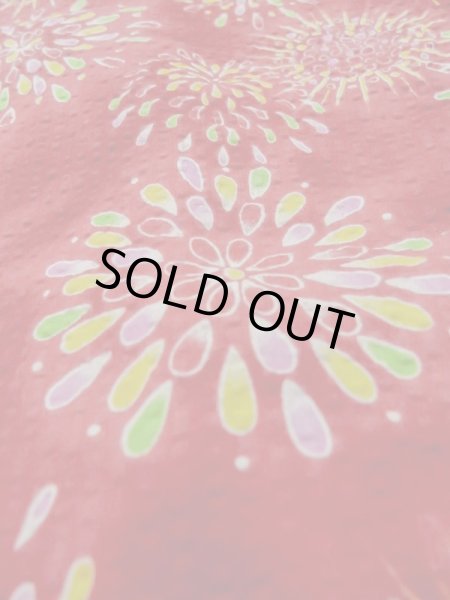 画像10: M0505P  子供用 女性用着物 花火柄 綿   赤色,  【中古】 【USED】 【リサイクル】 ★☆☆☆☆ (10)