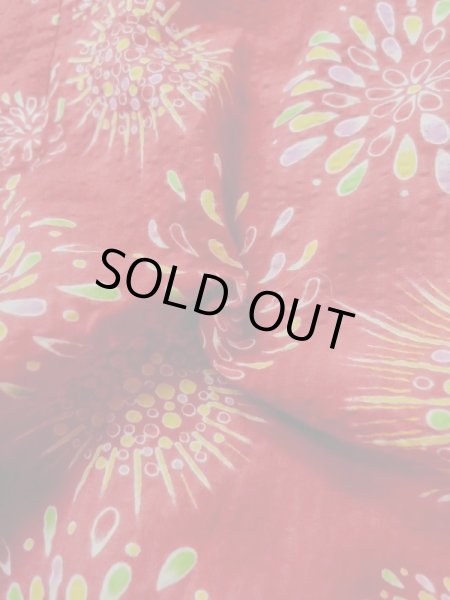 画像12: M0505P  子供用 女性用着物 花火柄 綿   赤色,  【中古】 【USED】 【リサイクル】 ★☆☆☆☆ (12)