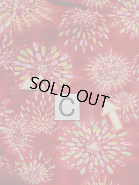 画像16: M0505P  子供用 女性用着物 花火柄 綿   赤色,  【中古】 【USED】 【リサイクル】 ★☆☆☆☆ (16)