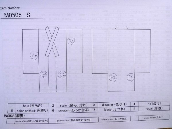 画像7: M0505S  子供用 男性用着物  綿   黒, 抽象的模様 【中古】 【USED】 【リサイクル】 ★★★☆☆ (7)