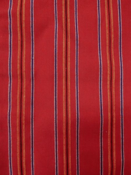 画像3: M0505X  子供用 女性用着物  ウール   赤色, 縞 【中古】 【USED】 【リサイクル】 ★★★☆☆ (3)