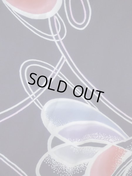 画像3: M0506C  子供用 女性用着物  綿   紺, 線 【中古】 【USED】 【リサイクル】 ★☆☆☆☆ (3)