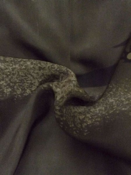 画像14: M0516C  男性用襦袢 男性用着物  シルク(正絹)   オリーブ, 松/松葉 【中古】 【USED】 【リサイクル】 ★☆☆☆☆ (14)