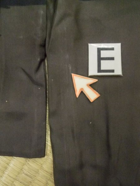 画像21: M0516C  男性用襦袢 男性用着物  シルク(正絹)   オリーブ, 松/松葉 【中古】 【USED】 【リサイクル】 ★☆☆☆☆ (21)