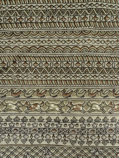 画像4: M0516G  男性用襦袢 男性用着物  ウール  深い 山吹, 更紗 【中古】 【USED】 【リサイクル】 ★☆☆☆☆ (4)