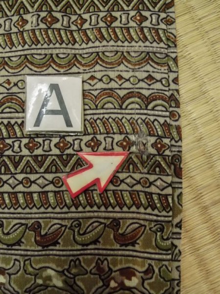 画像12: M0516G  男性用襦袢 男性用着物  ウール  深い 山吹, 更紗 【中古】 【USED】 【リサイクル】 ★☆☆☆☆ (12)